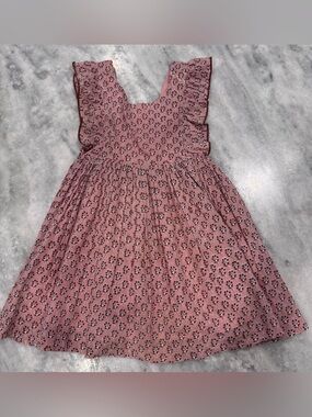 Pink Chicken Mauve Pink Floral Ruffle Dress